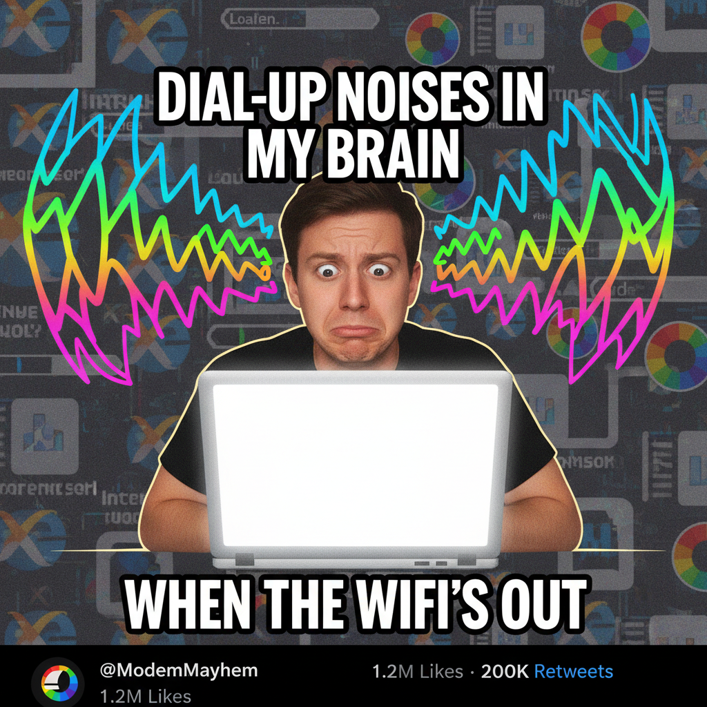 The wifi went down for 5 minutes. My brain immediately reverted to dial-up sounds.