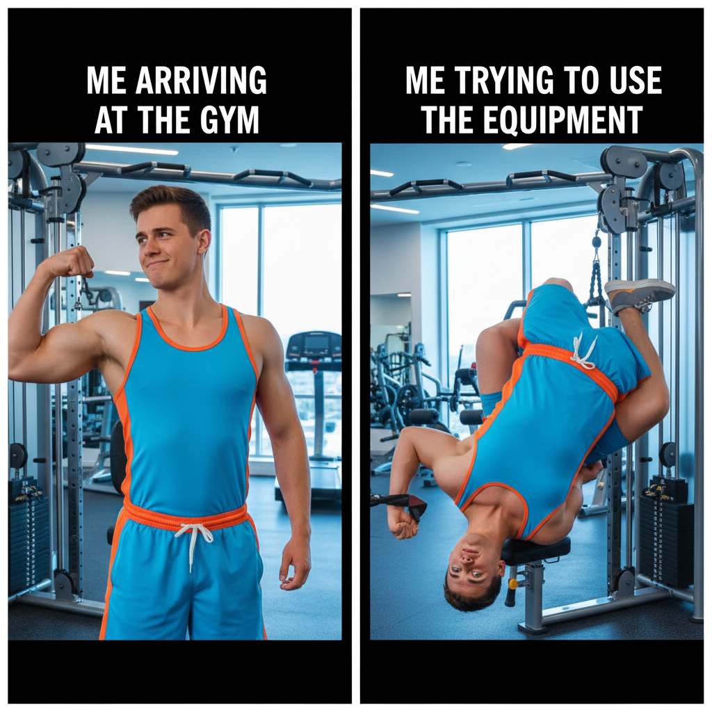 Me at the gym: 'I'm a fitness guru!' Also me: 'Is this machine for sitting?'