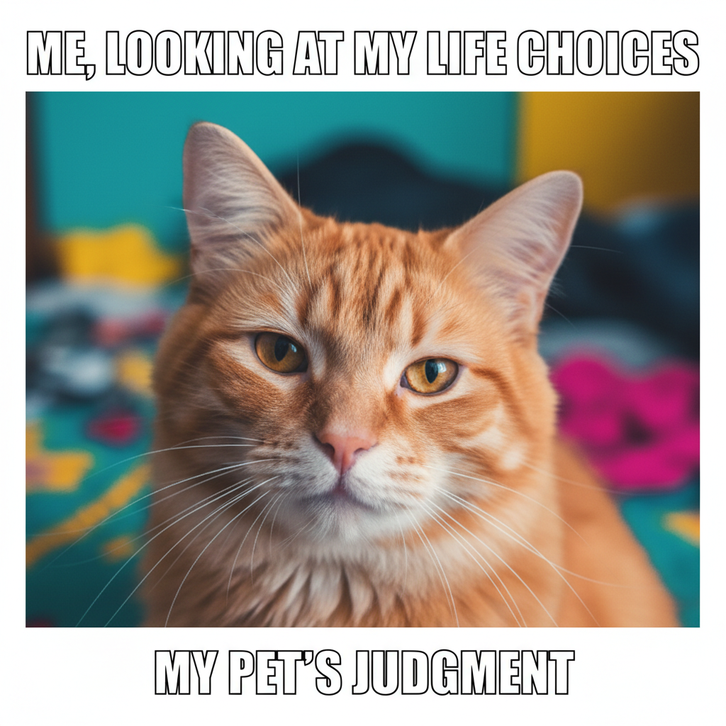 My pet giving me 'you're home early' side-eye after I left for 5 mins. The AUDACITY.