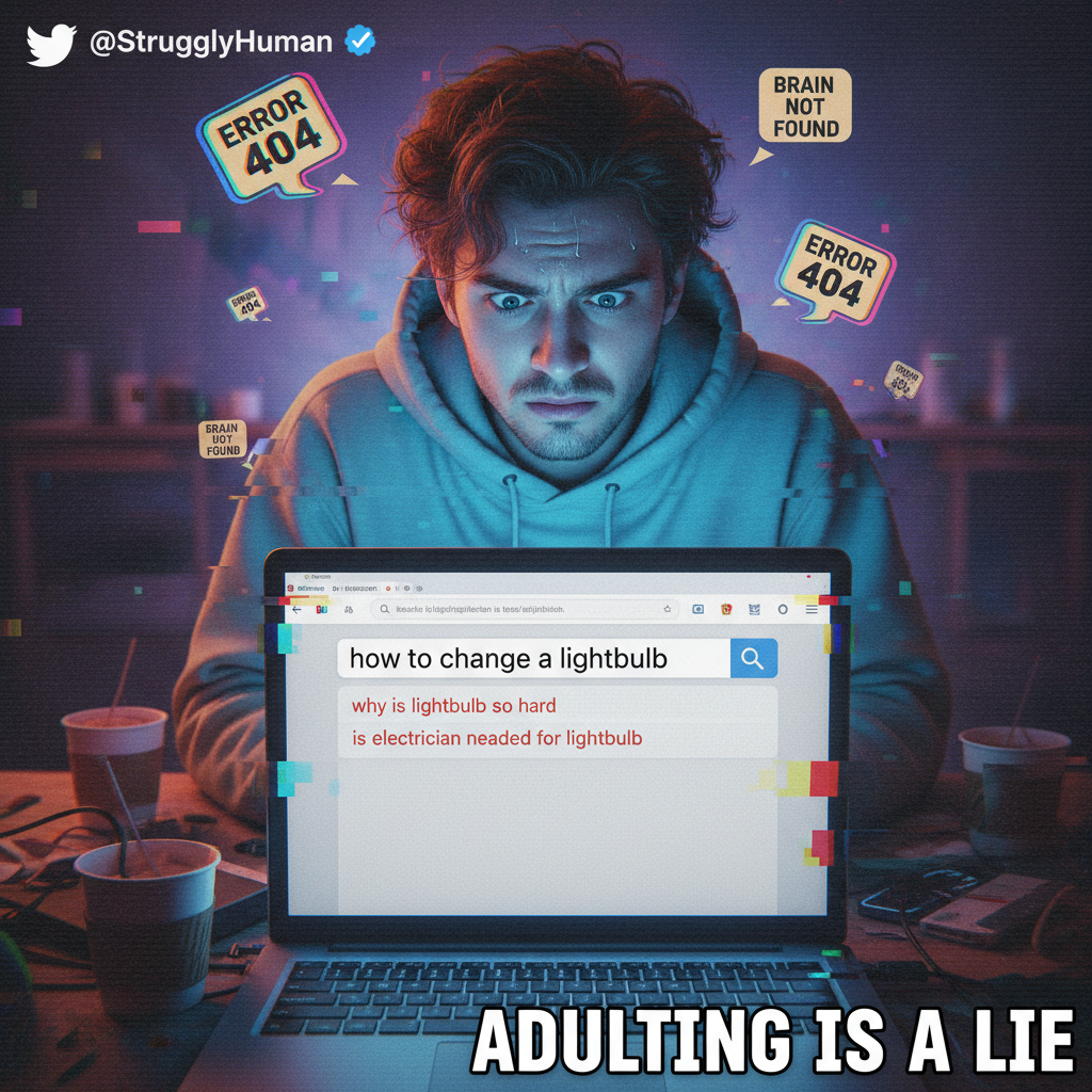 Adulting is just constantly googling 'how to do basic life things' and pretending you know.