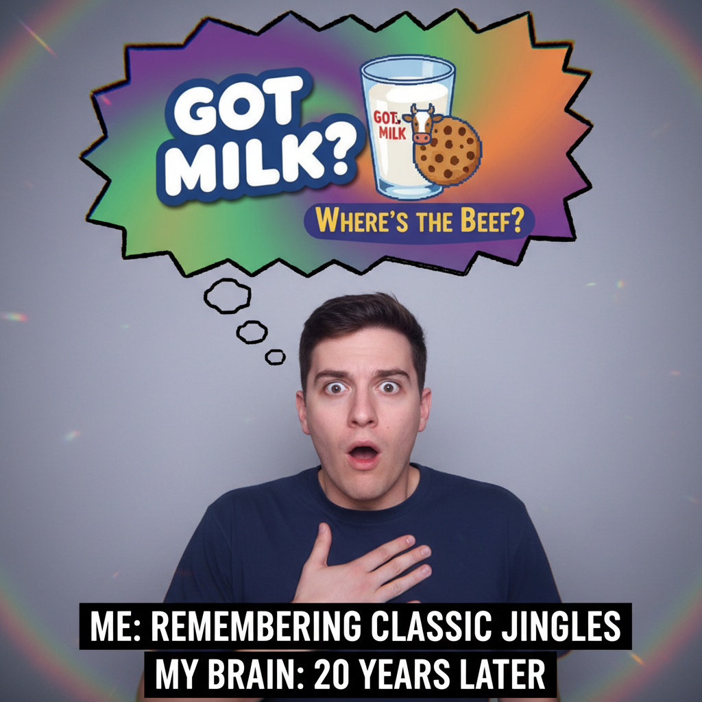 Hearing that one song from a childhood commercial hits different now. Instant core memory unlocked.