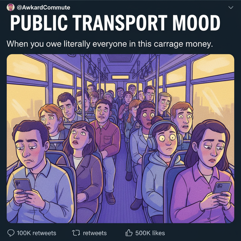 Public transport is just a social experiment on how long we can avoid eye contact.