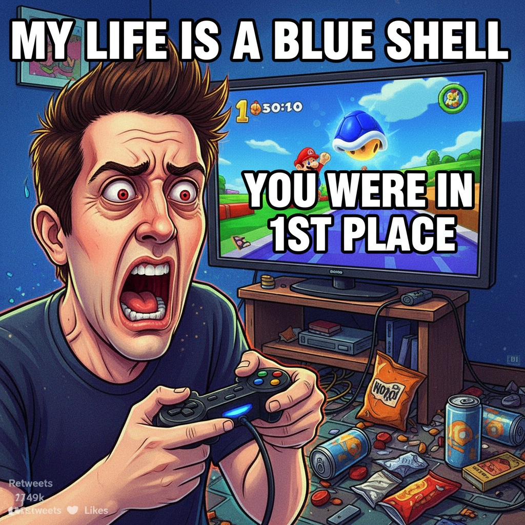 Just lost to a level 1 bot in Mario Kart. I need a new controller and a therapist.