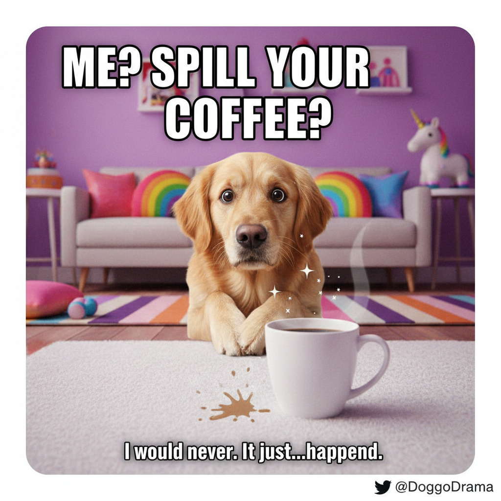 My dog just sneezed directly into my coffee. Guess it's a new flavor now. ☕🐶