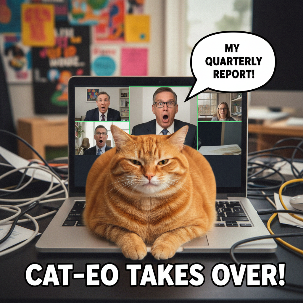 My cat just walked across my keyboard and somehow ended the CEO's presentation. I'm fired, aren't I?