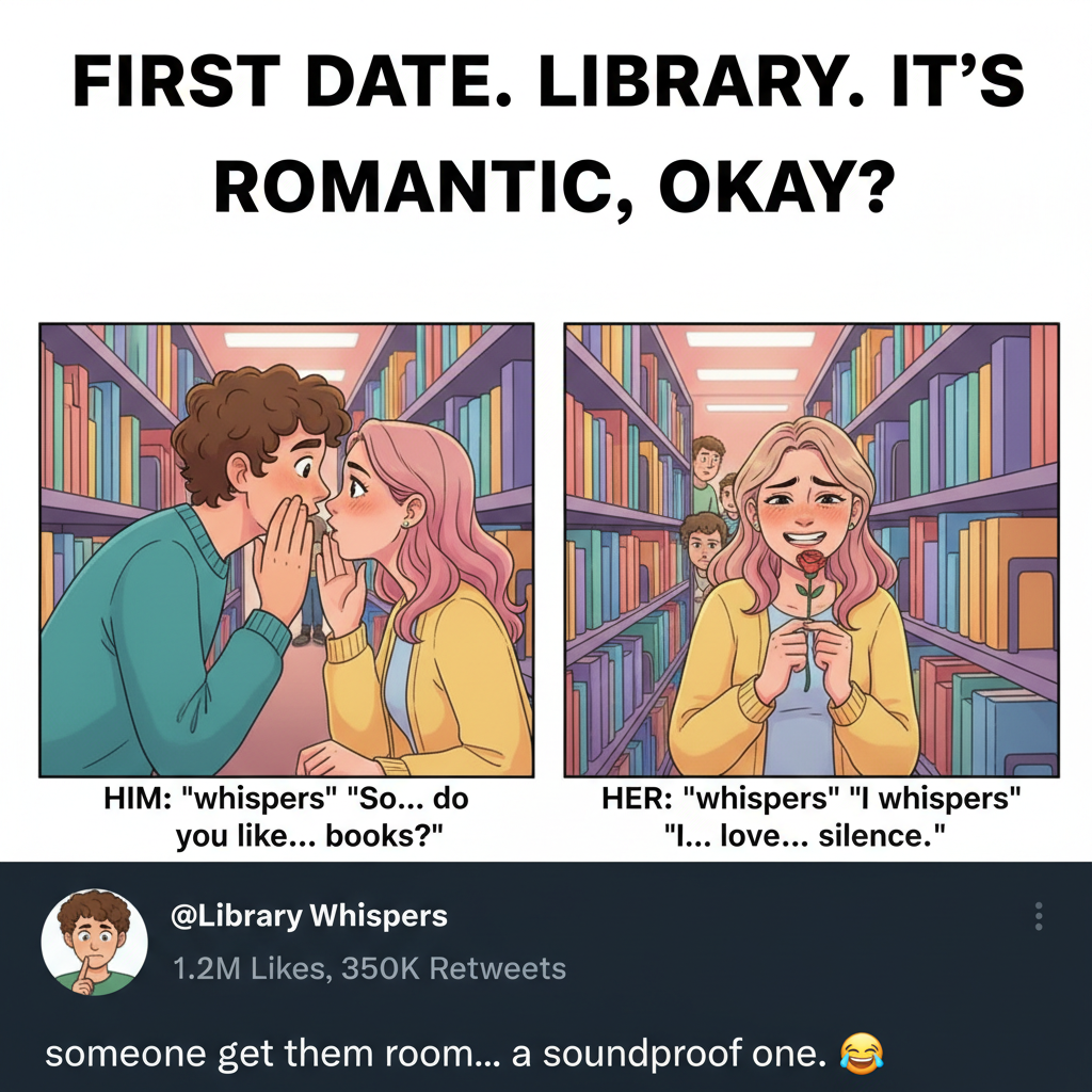 My dating app profile says 'adventurous'. My last date was at a library. We whispered.