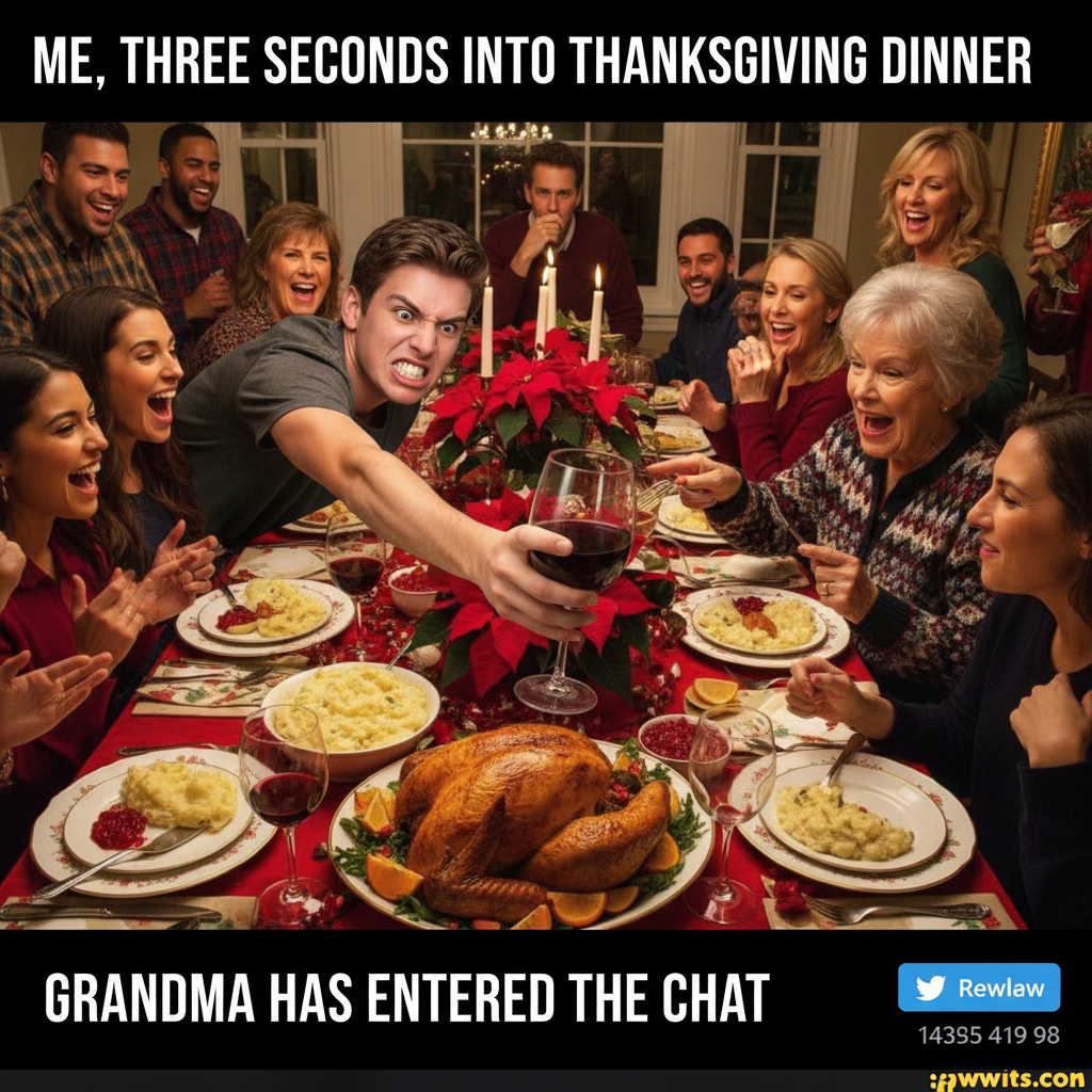 Aunt Carol just asked if I'm still single for the 5th time. Pass the wine, please.