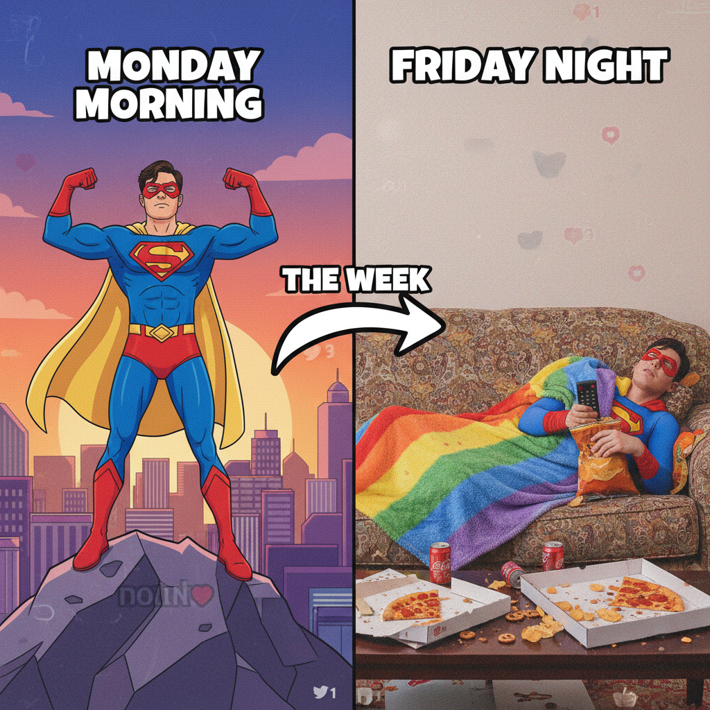 My Friday night plans: World domination. My Friday night reality: Domination by my couch.