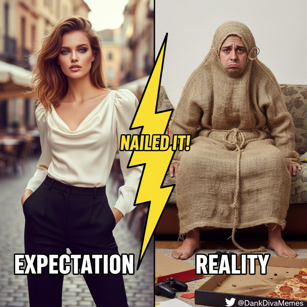 Ordered a 'chic' top online, got a potato sack. My bank account is crying.