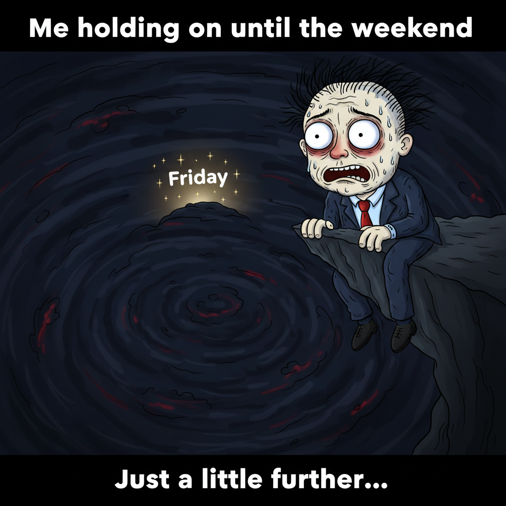 My brain cells trying to survive until Friday like...