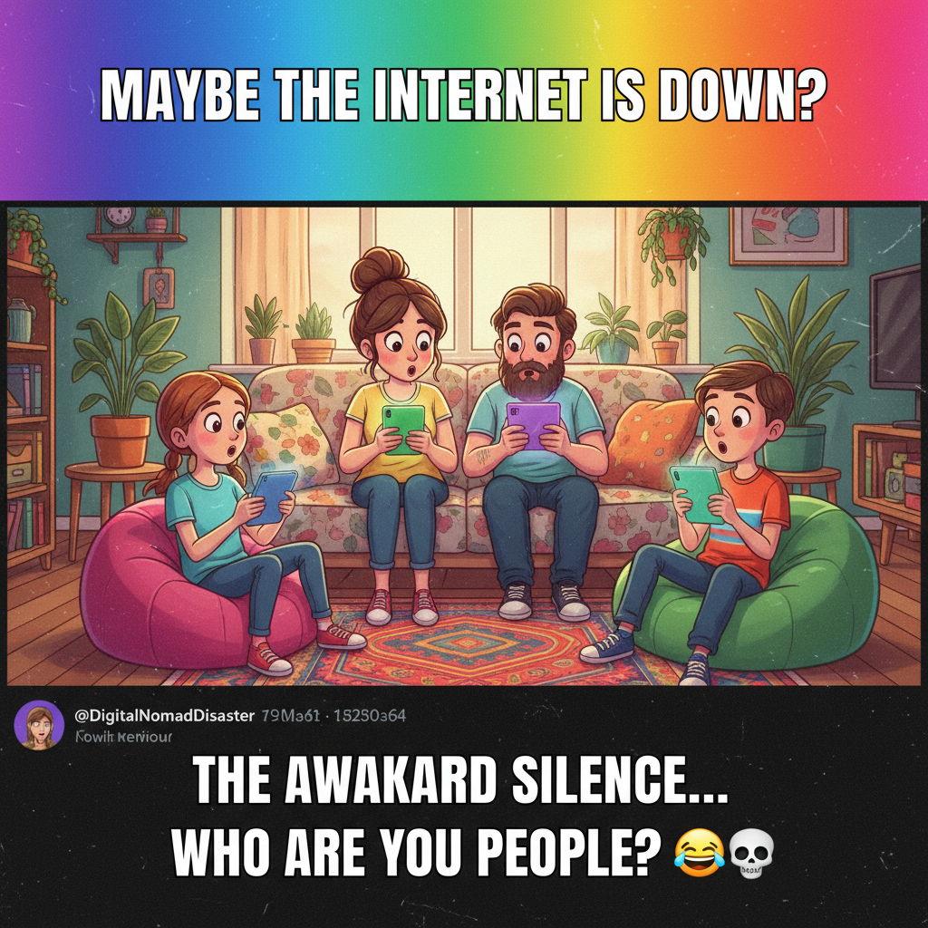 When the WiFi goes down and you remember what your family looks like. 😳