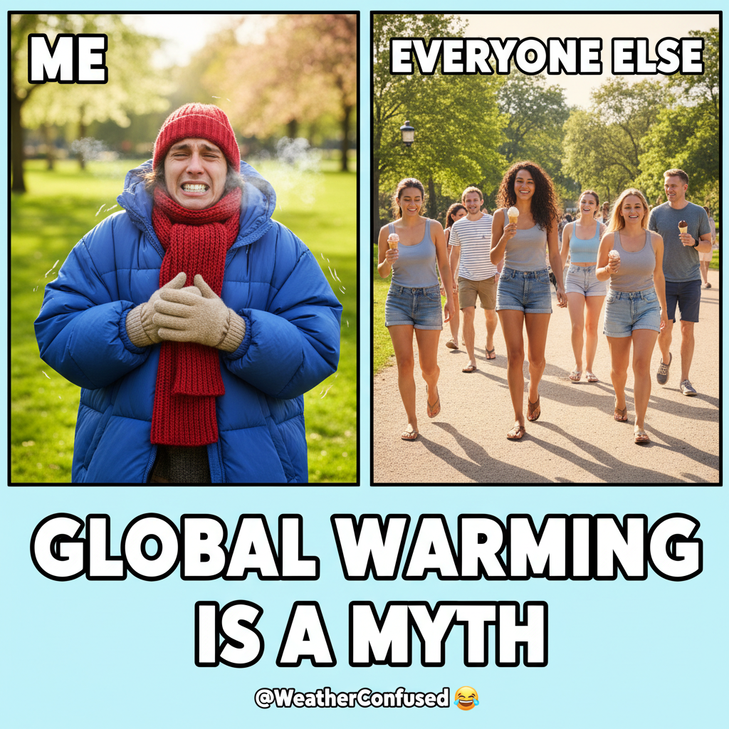 It's 70°F and sunny, but someone in my city is still complaining it's too cold for shorts.