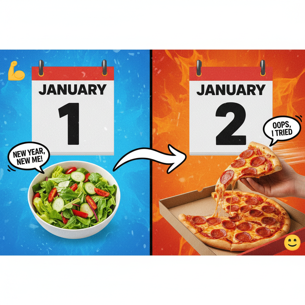 My New Year's resolution to 'eat healthier' lasted until January 2nd. The pizza was calling.