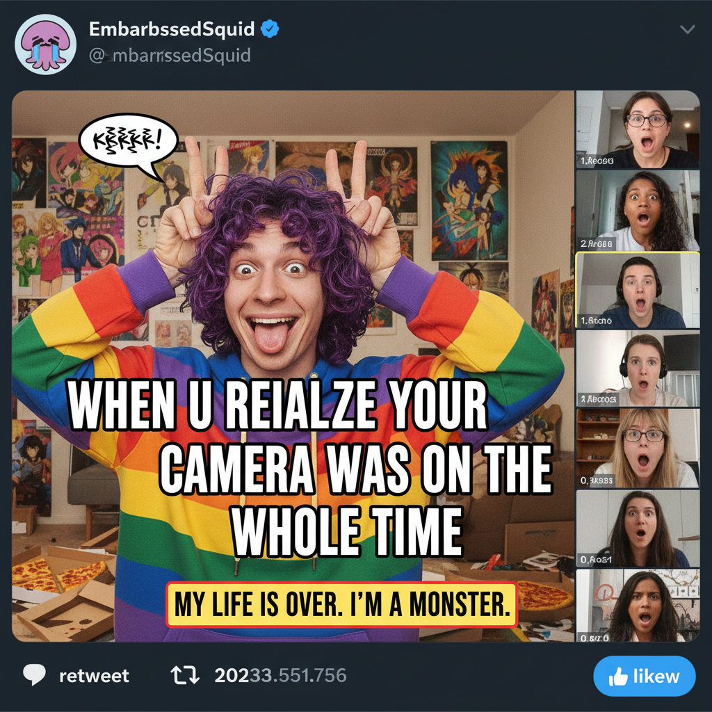 My mic was off for 10 minutes but my camera was on for my entire existential crisis.