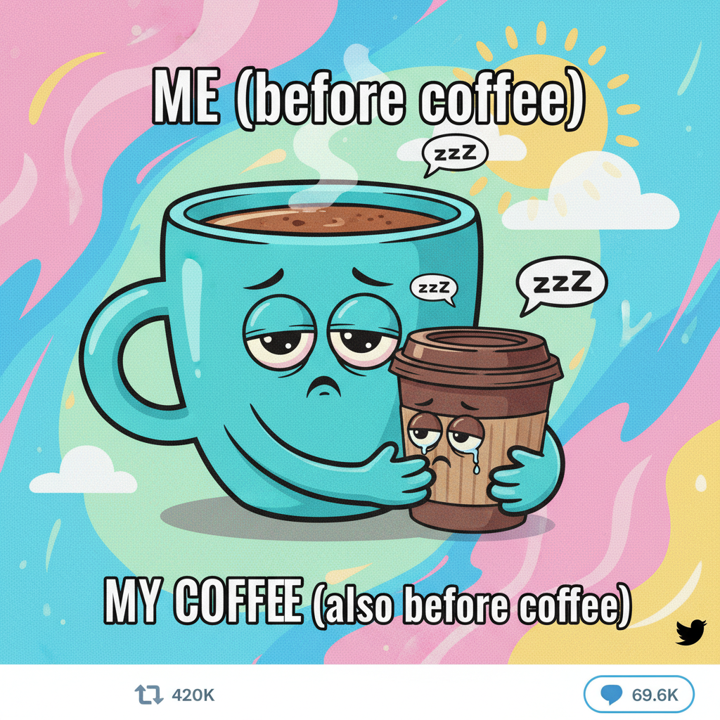 Monday morning mood: My coffee needs a coffee.