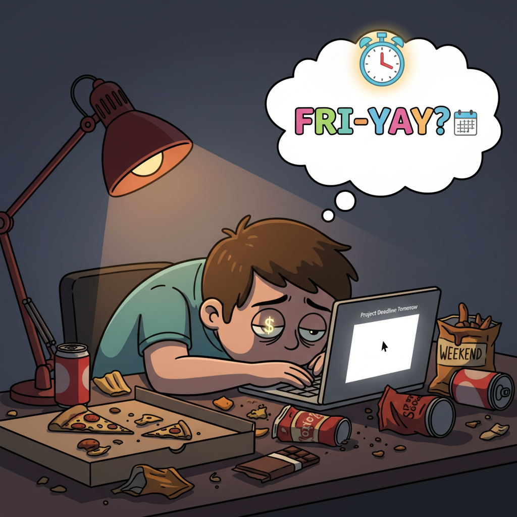 My brain trying to function on Hump Day after pretending to be productive all morning