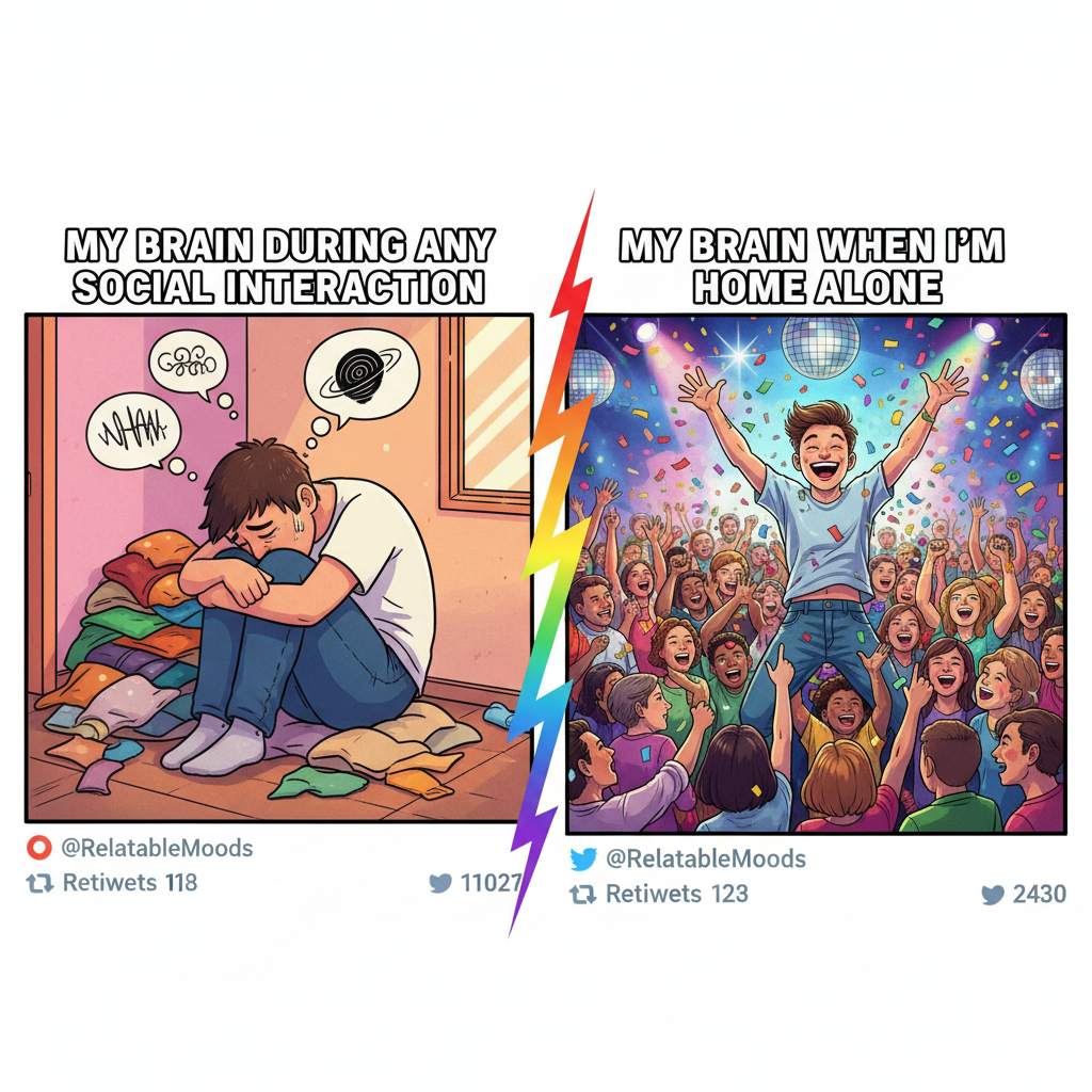 Introvert at a party vs. Extrovert at a party. We are not the same.