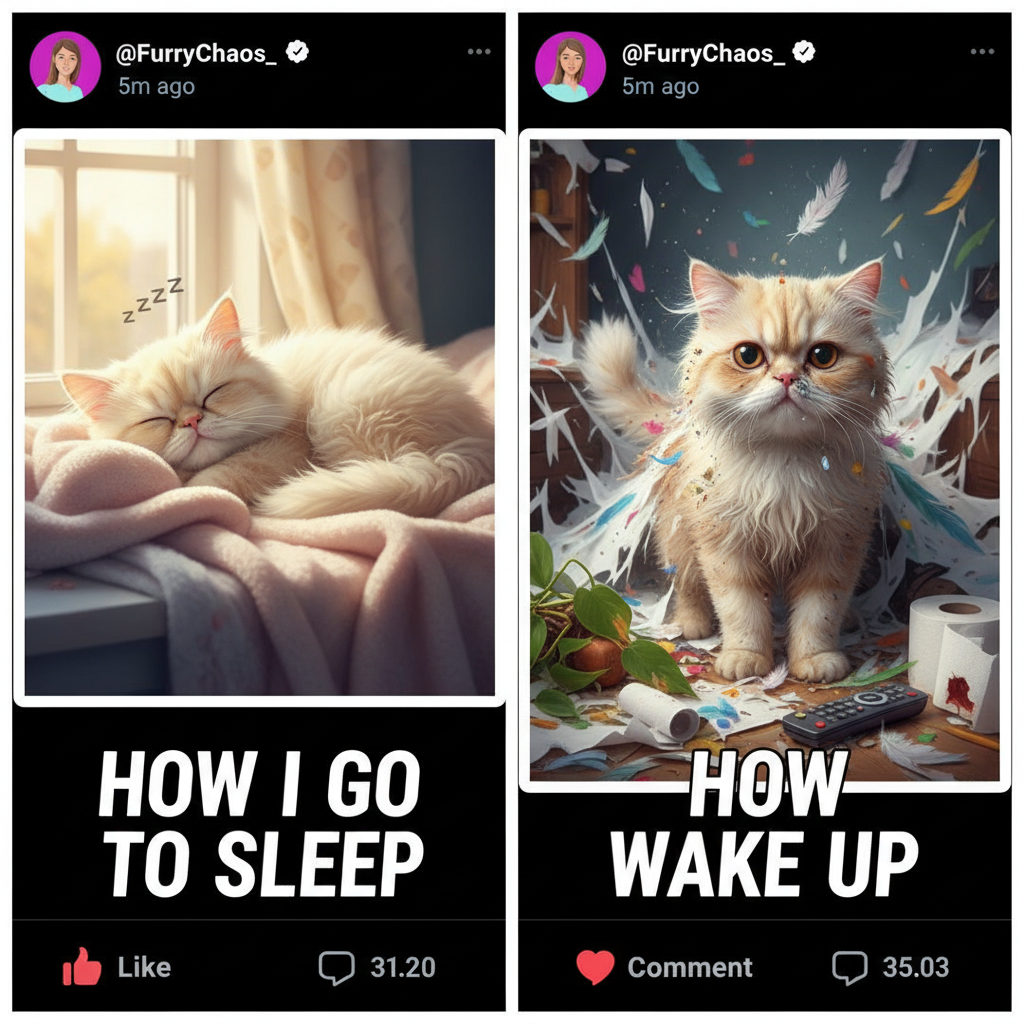 My pet is either a fluffy angel or a tiny demon. No in-between.