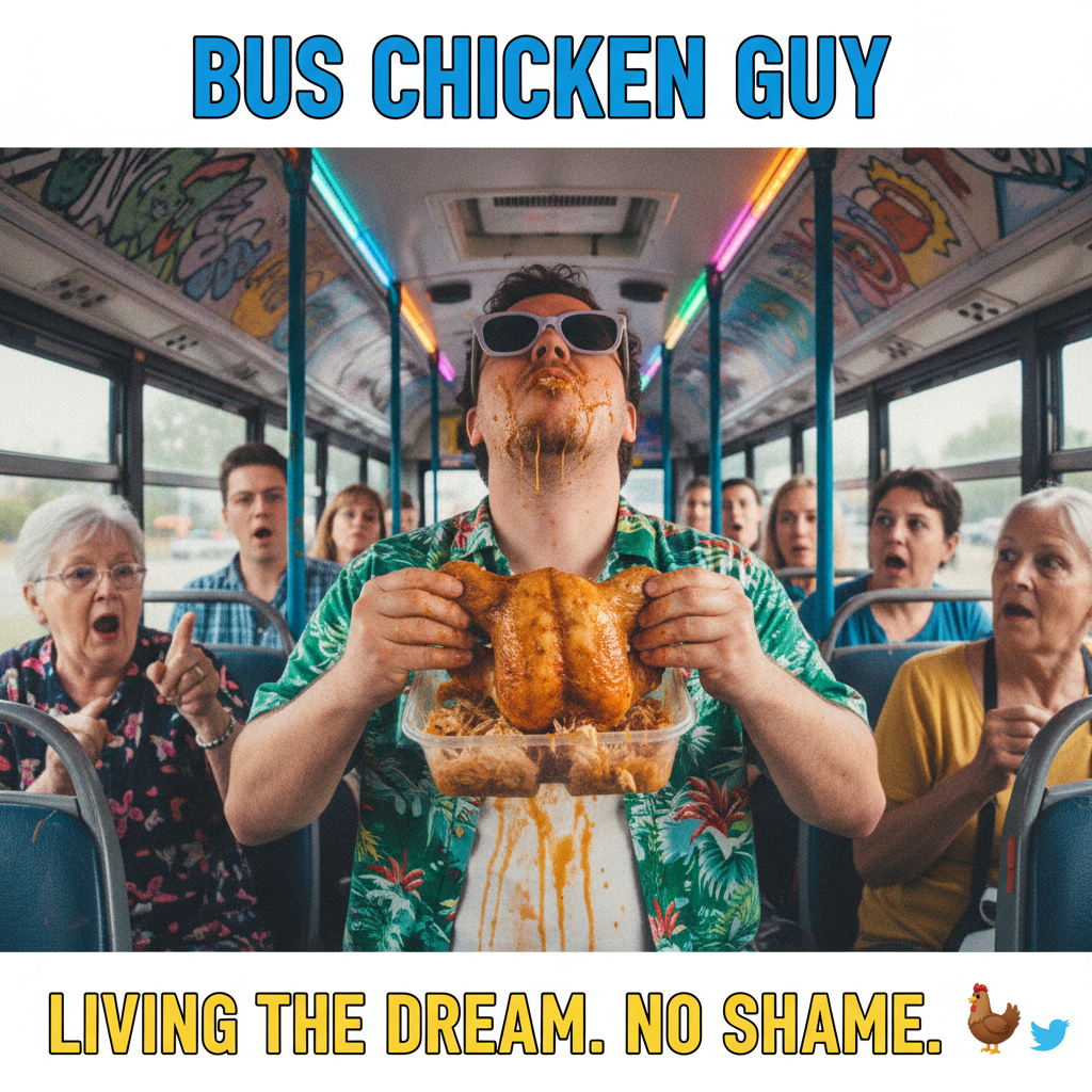 Just saw a guy on the bus eating an entire rotisserie chicken. Public transport is wild.