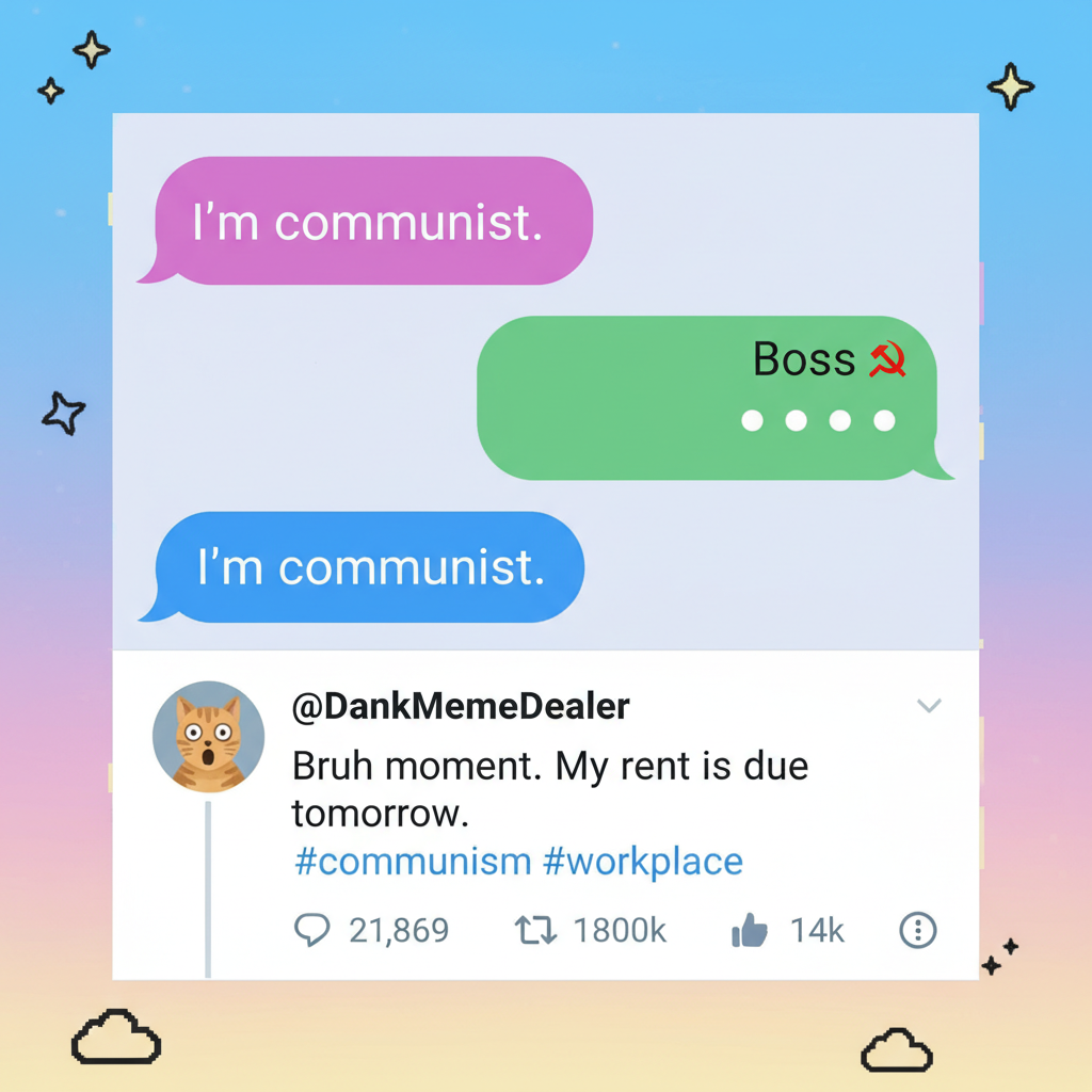 Autocorrect changed 'I'm coming' to 'I'm communist'. My boss is now very confused.