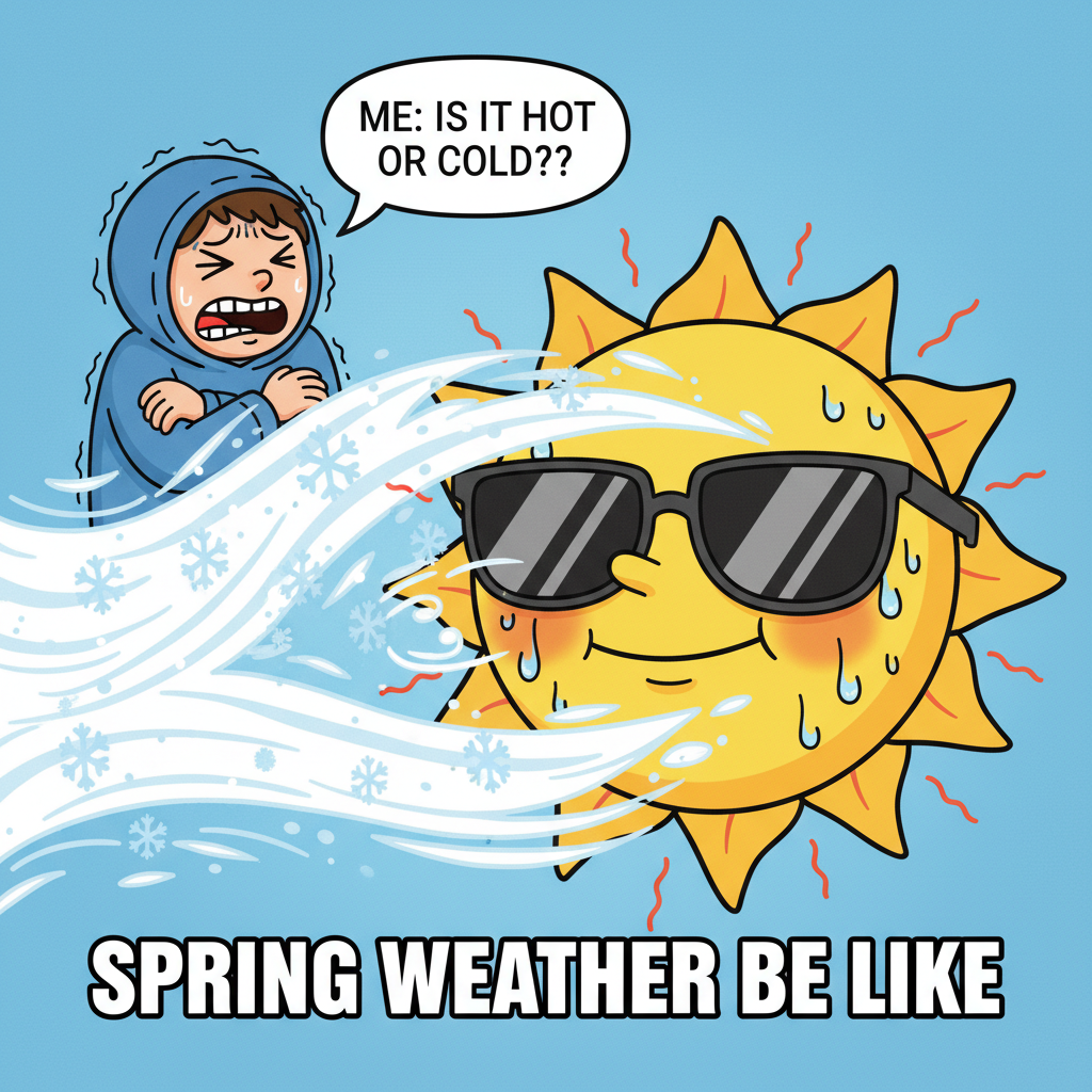 It's 70°F and sunny, but the wind chill makes it feel like Antarctica. Pick a lane, weather!