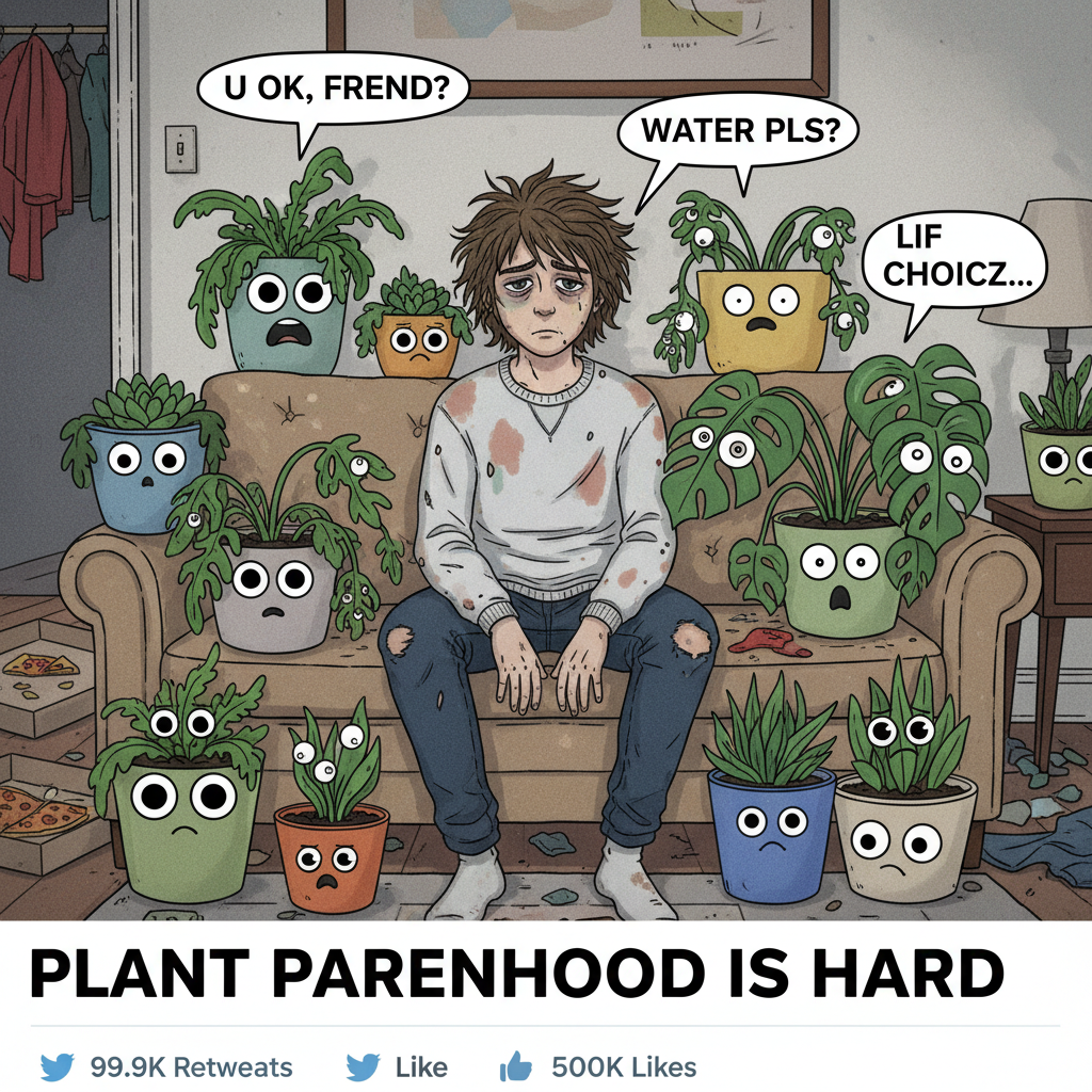 My seasonal depression is so bad, even my plants are looking at me like, 'Dude, get it together.'