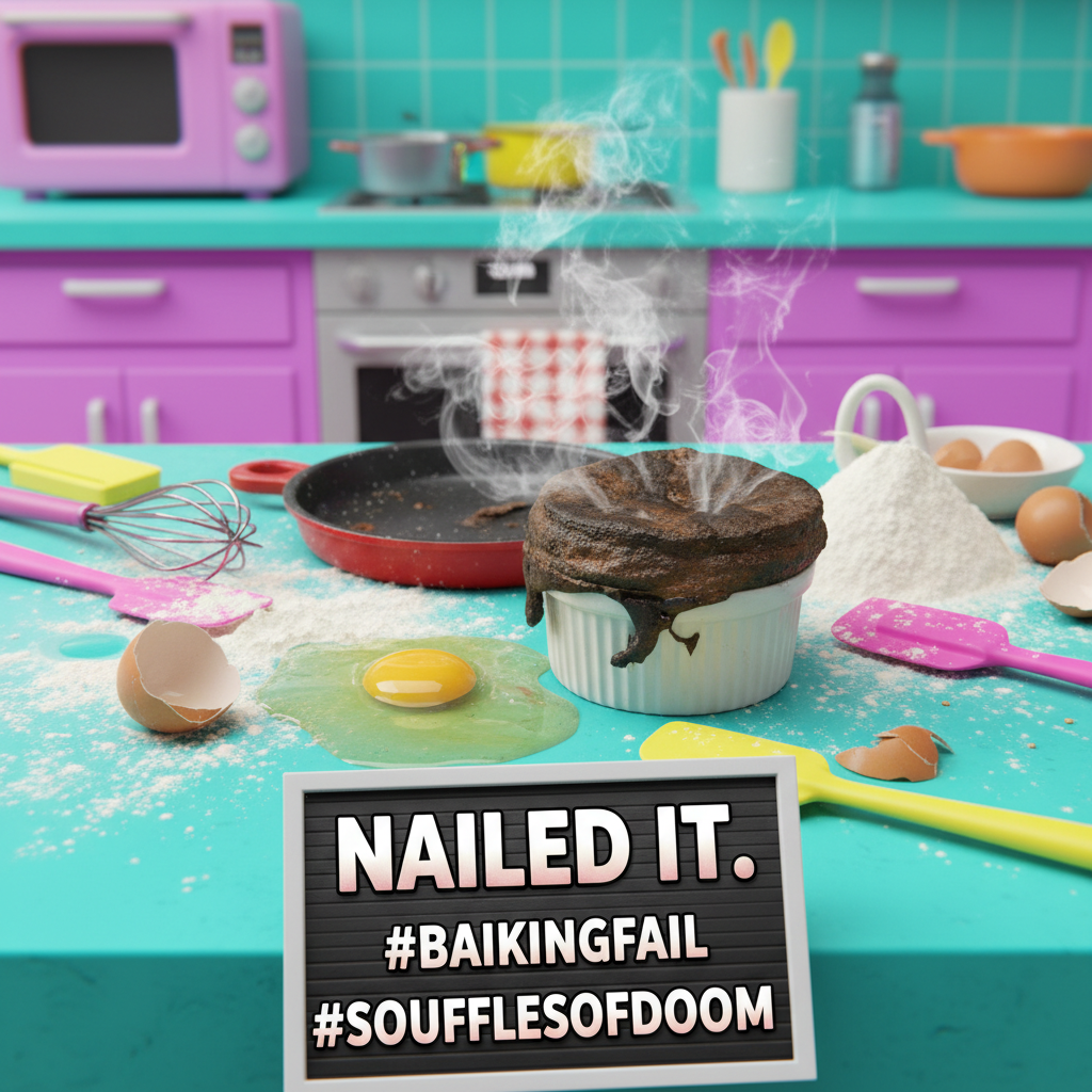 Tried to make a soufflé. Now my kitchen looks like a crime scene. Send help.