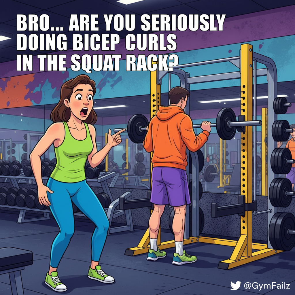 Just saw someone curling in the squat rack. My soul left my body.