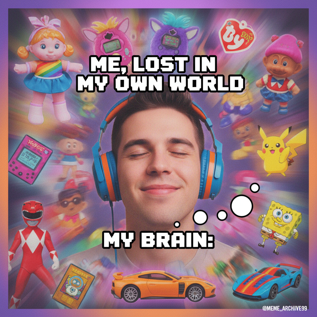 Hearing that one song from your childhood and suddenly you're 8 again, no bills, just vibes.