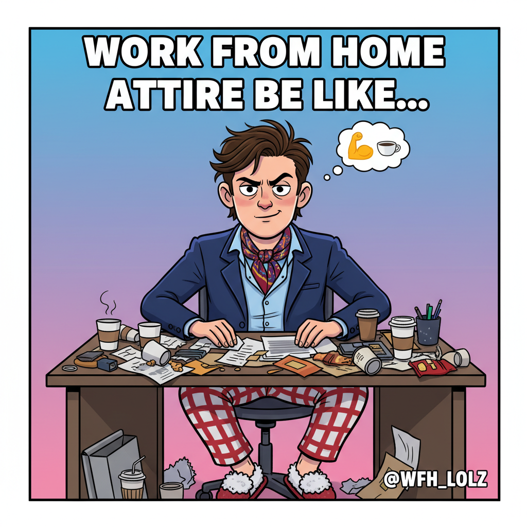 My 'work from home' outfit is 50% pajamas, 50% existential dread.