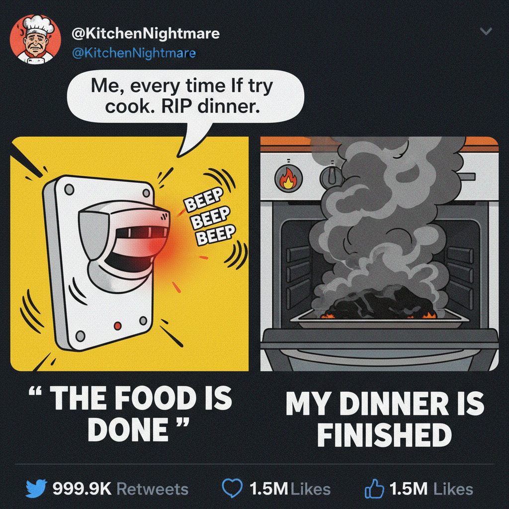 My cooking fail was so epic, even the fire alarm clapped. #BurntOffering