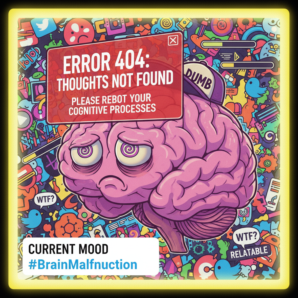 My brain on Monday morning: 'Error 404: Motivation not found.'