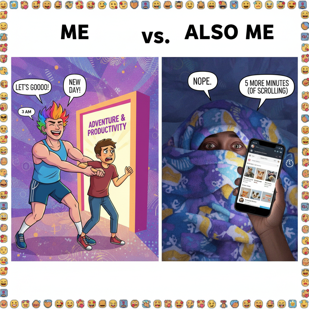 Extrovert: 'Let's go out!' Introvert: *already planning how to cancel*