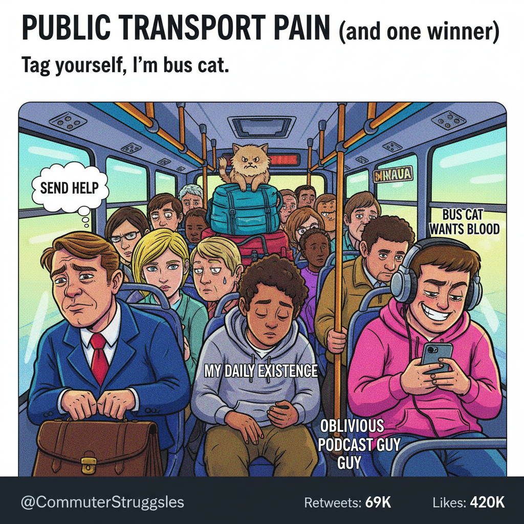 Public transport is just a social experiment on how much personal space we need.