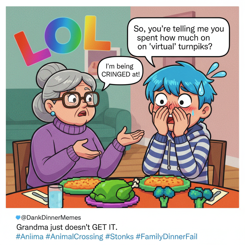 Grandma asked if my 'internet friends' were coming to dinner. Send help.