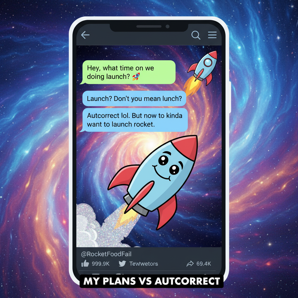 My phone just autocorrected 'lunch' to 'launch'. Guess I'm an astronaut now.