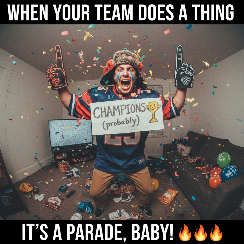 My team won by 1 point and I've already planned the victory parade. It's Tuesday.