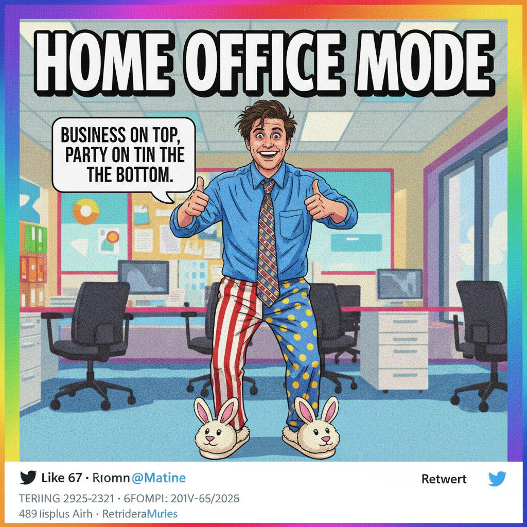 My 'work from home' outfit is 50% professional, 50% pajama, 100% questionable life choices.