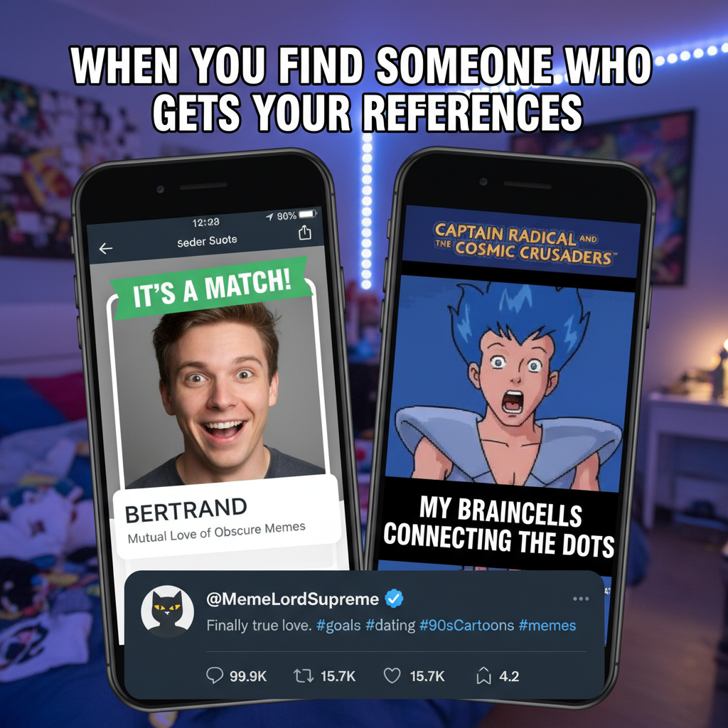 Matched with someone who likes the same obscure 90s cartoon. Is this a date or a soulmate?