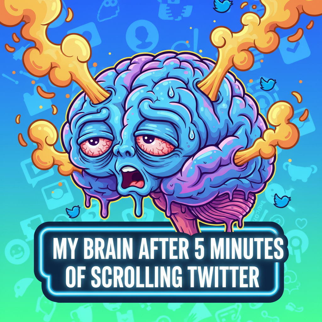 My brain cells trying to form a coherent sentence after 2 hours of social interaction.