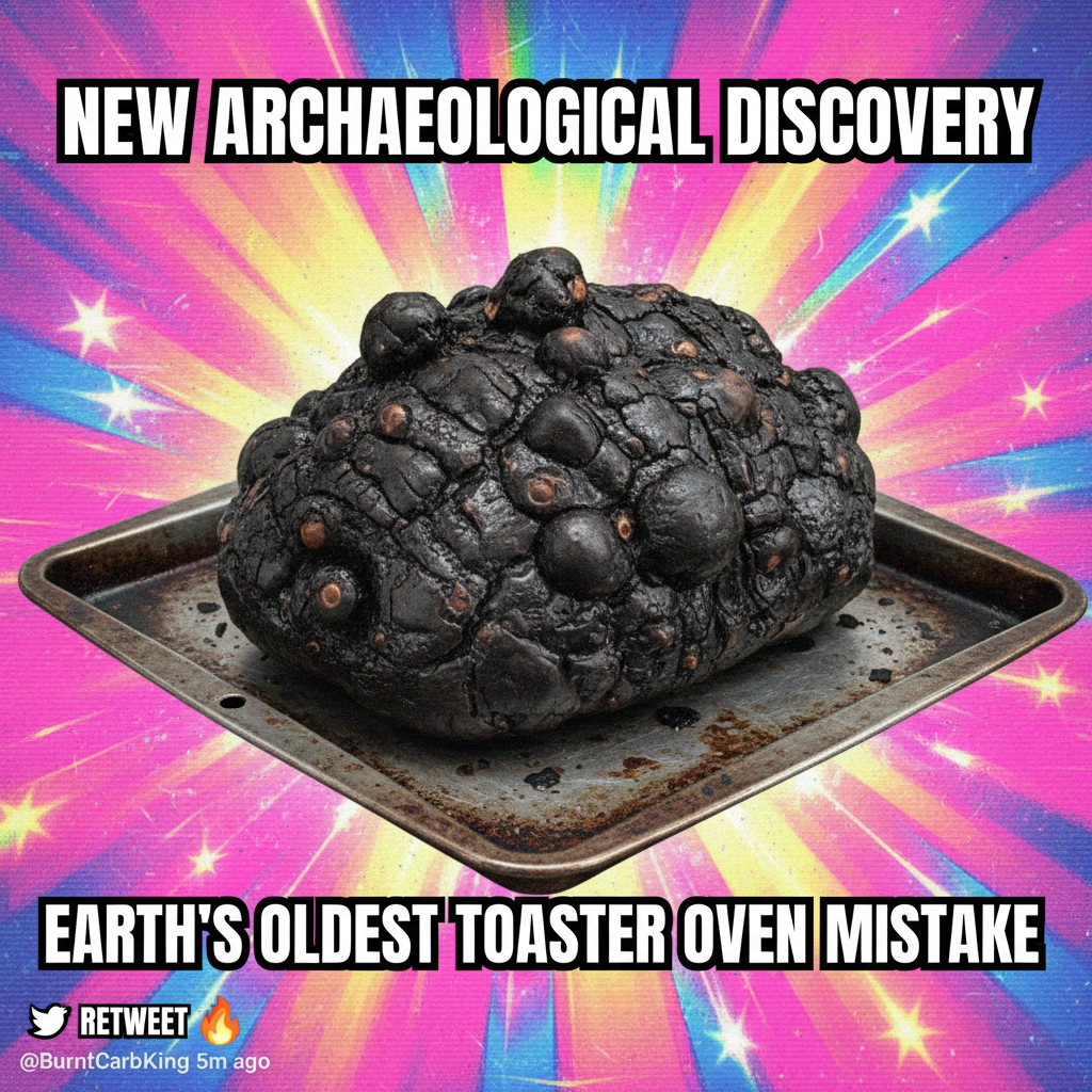 I tried to bake bread. It looks like a fossilized dinosaur egg. Send help.