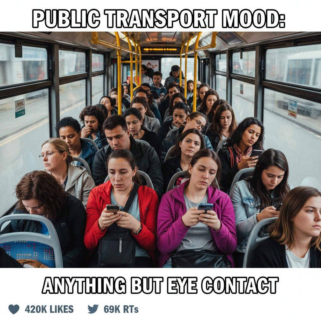 Public transport is just a social experiment on how long we can avoid eye contact.