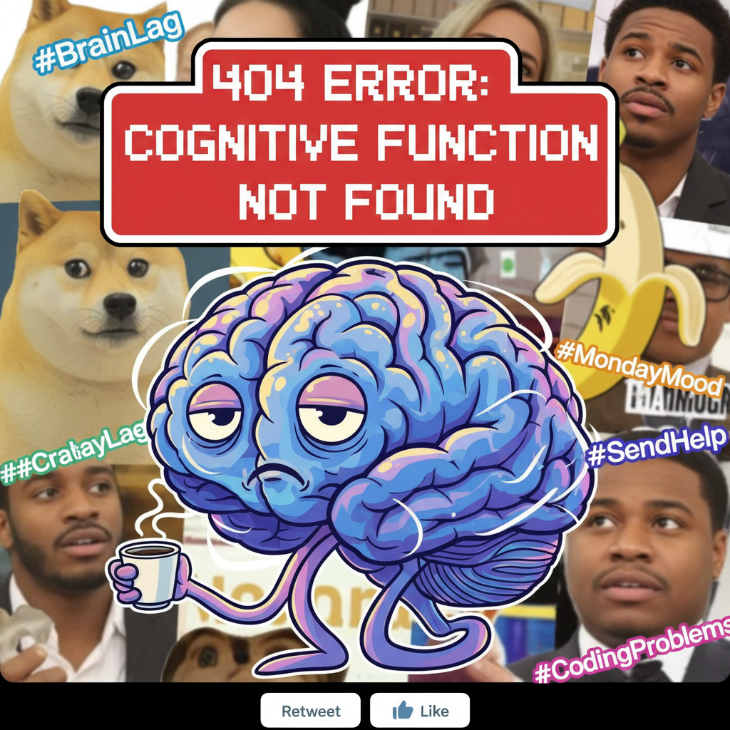 My brain on Monday morning: 'Error 404: Motivation not found.'