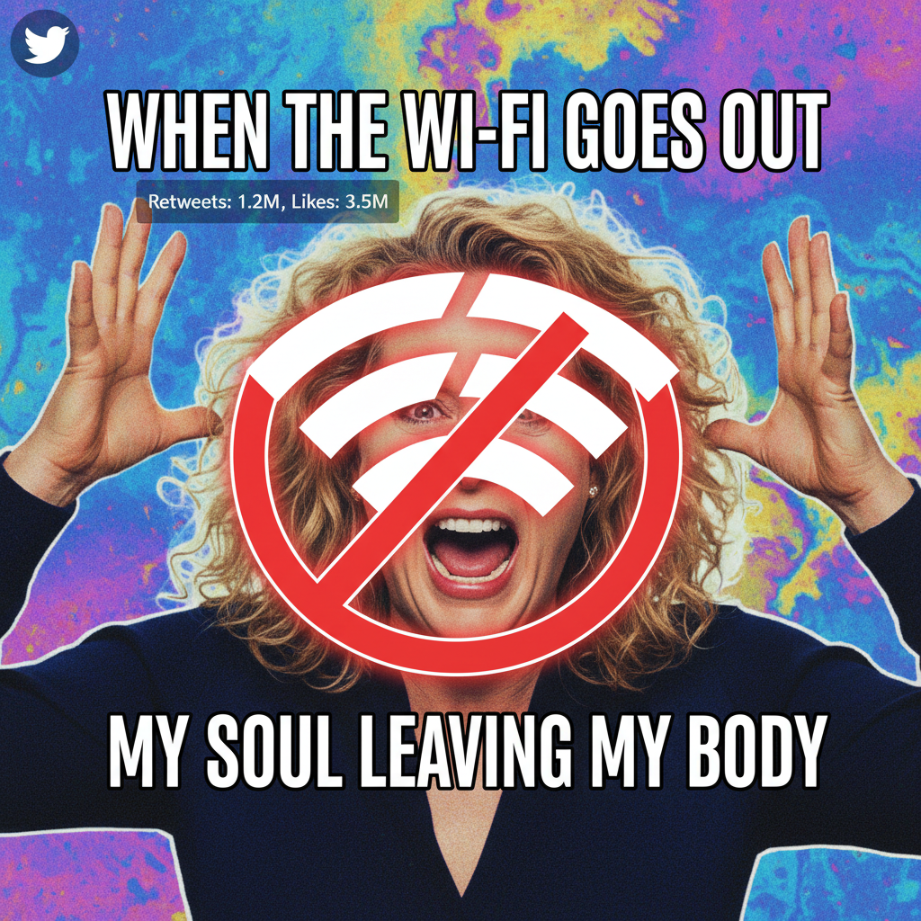 When the Wi-Fi cuts out in the middle of your show. (Insert Meryl Streep screaming meme)