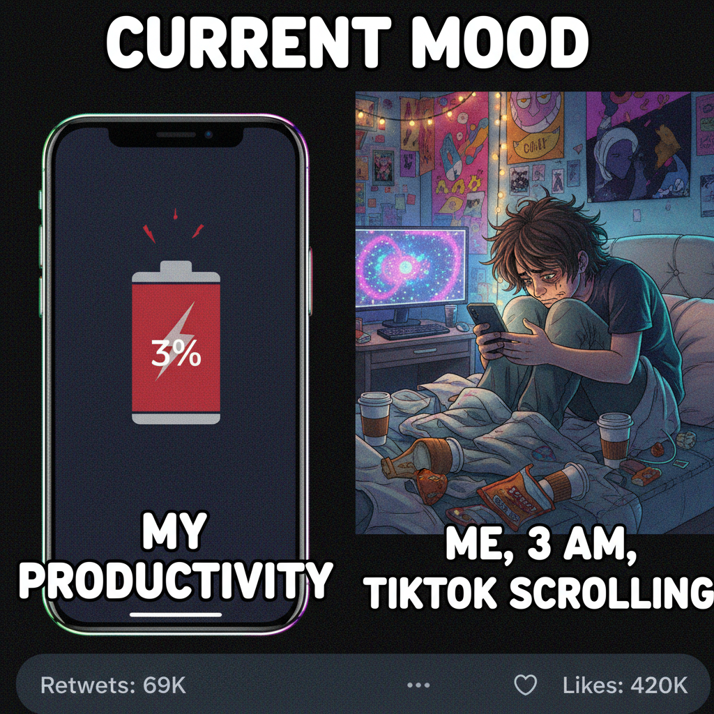 My phone battery percentage is a direct reflection of my social life. Currently 3%.