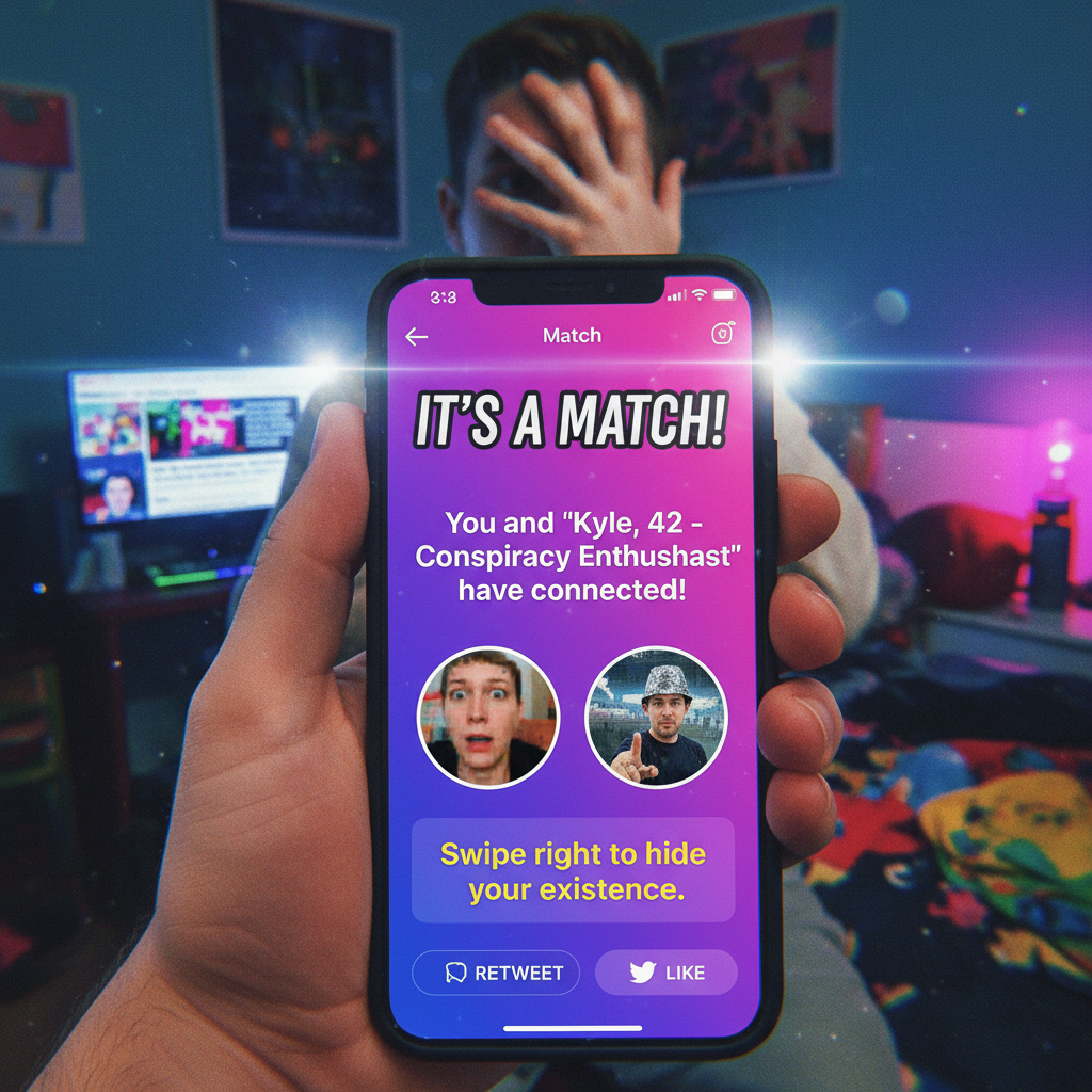 Matched with my ex's cousin. Send help. Or wine. Both?