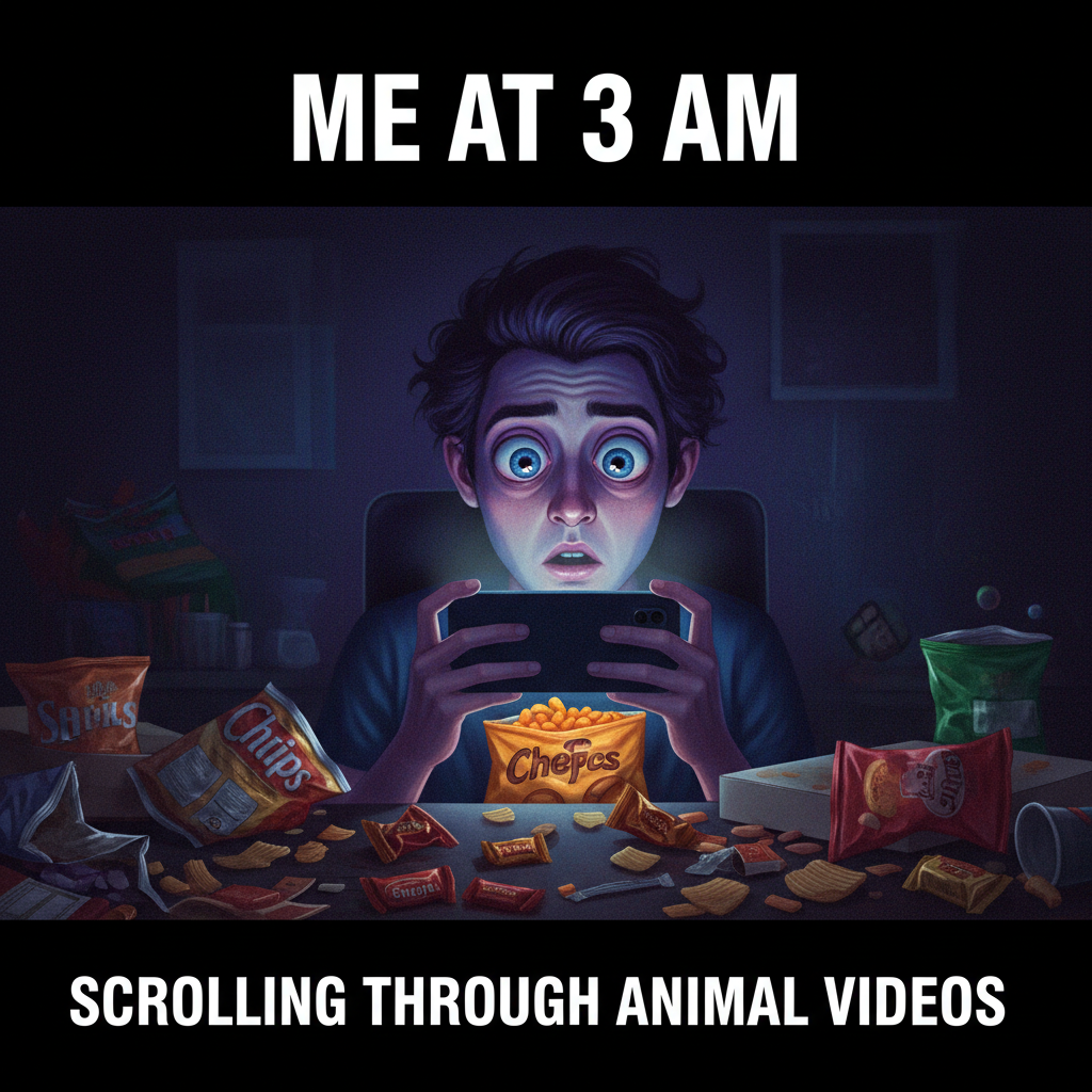 Me: 'Just 5 more minutes on TikTok.' *3 hours later* My brain: 'Did you even eat today?' #SoMeAddiction