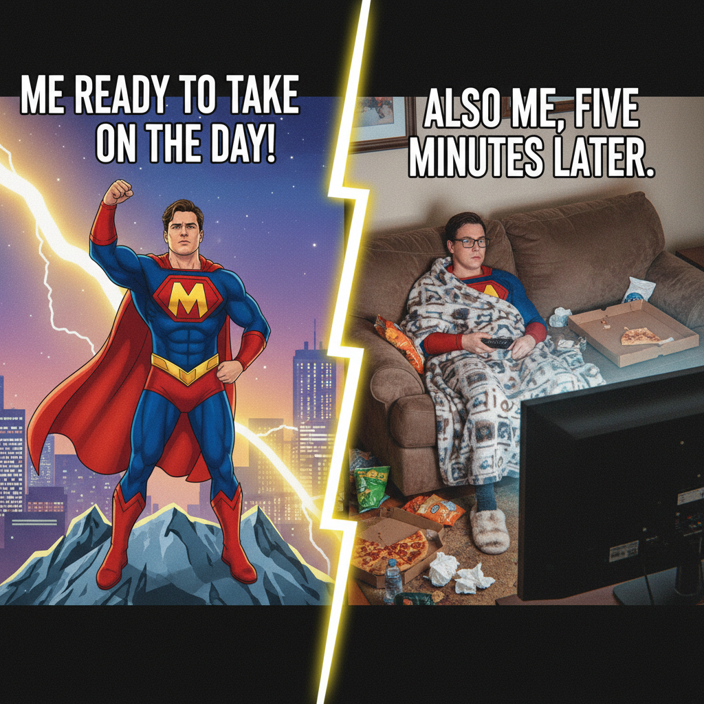 My Friday night plans: World domination. My Friday night reality: Domination of the couch.