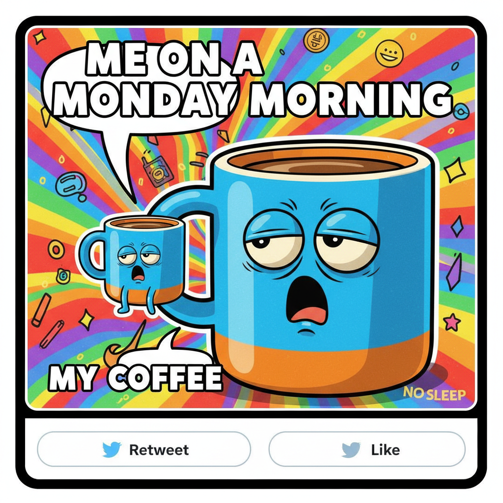 Monday morning mood: My coffee needs a coffee.