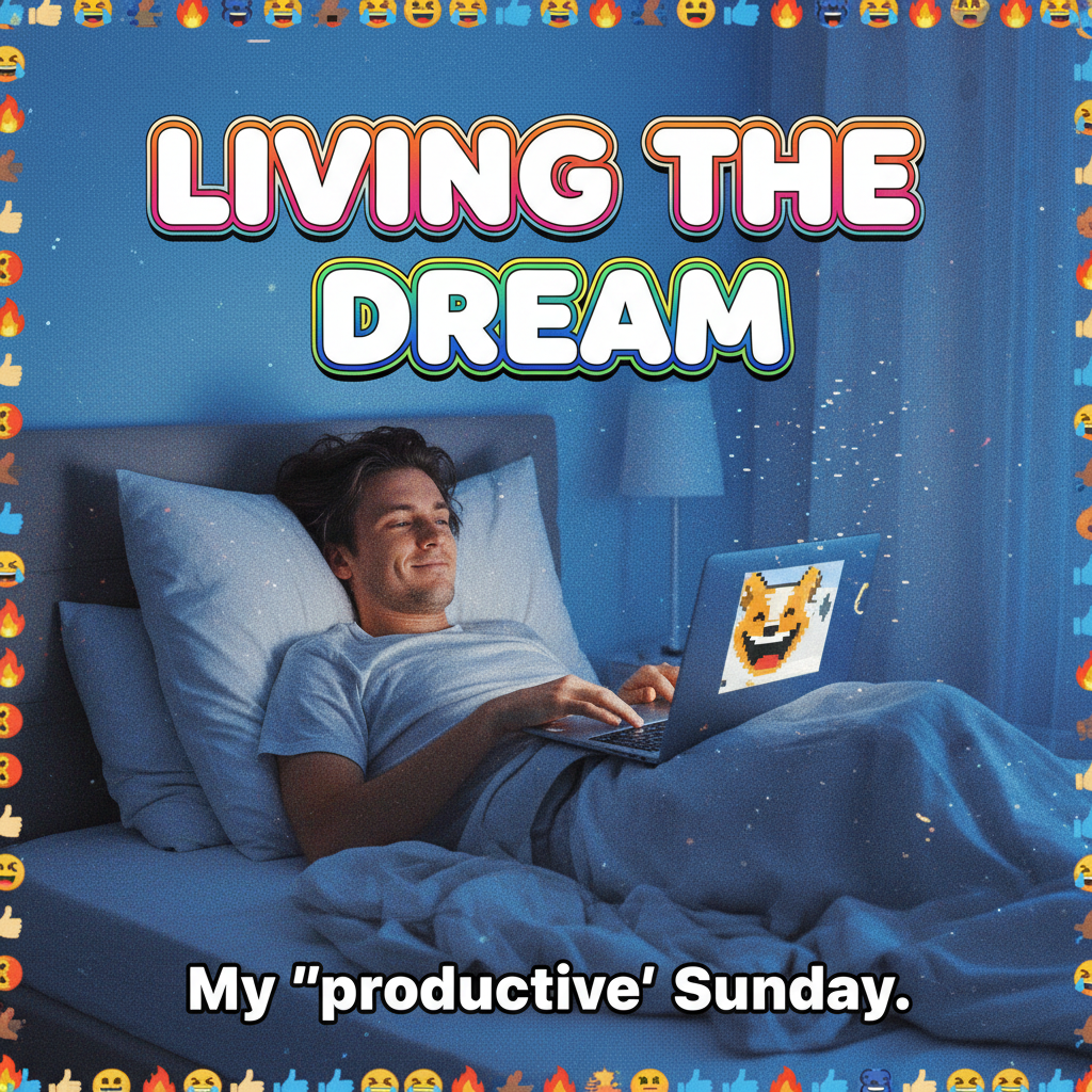 My WFH 'office' is just my bed with a laptop on my stomach. Productivity 📈